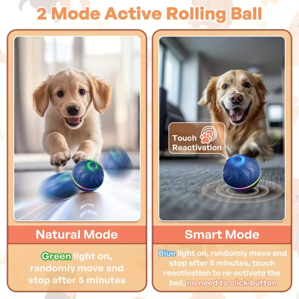 NIB-Interactive Dog Ball, Durable and USB Rechargeable YELLOW Pet Toys - Picture 8 of 9